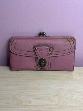 Coach Pink Legacy Turnlock Wallet